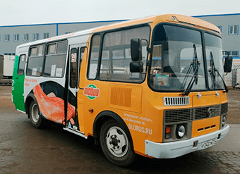 Пример полной оклейки автобуса ПАЗ от Реклама71